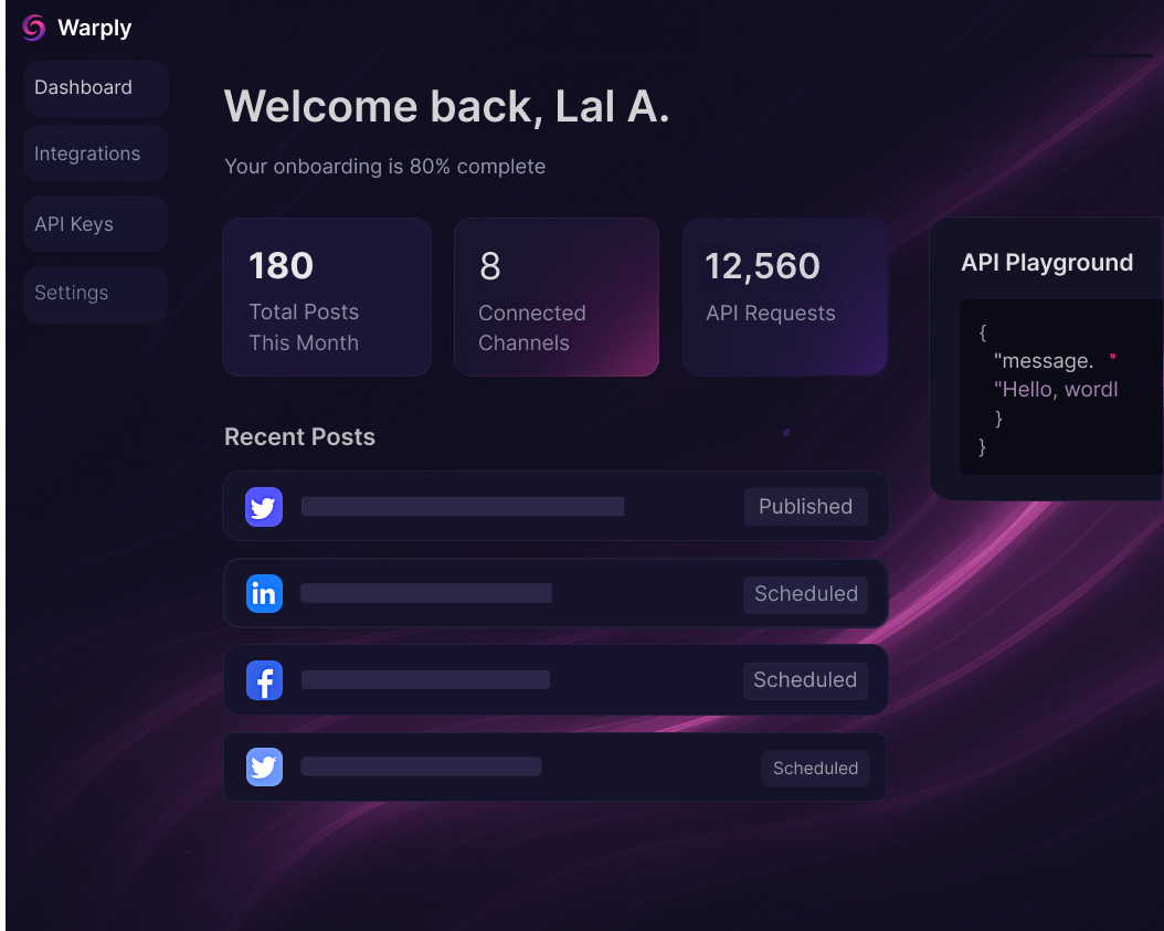 Warply Platform Interface
